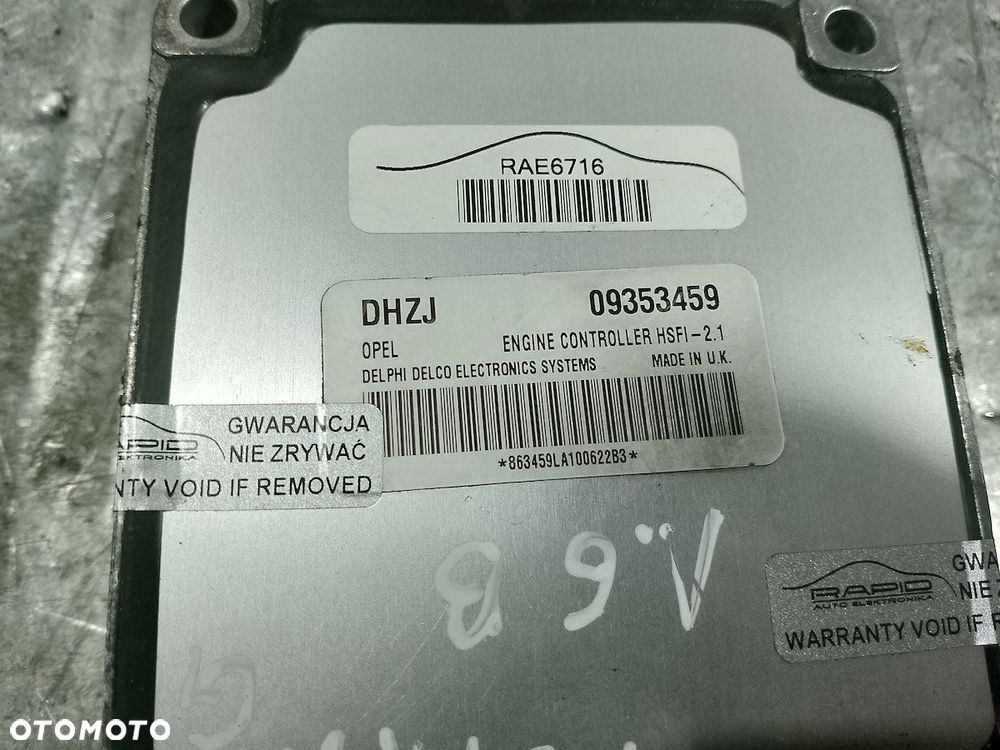 KOMPUTER, STEROWNIK OPEL ASTRA G 09353459  DHZJ 1.6 - 2