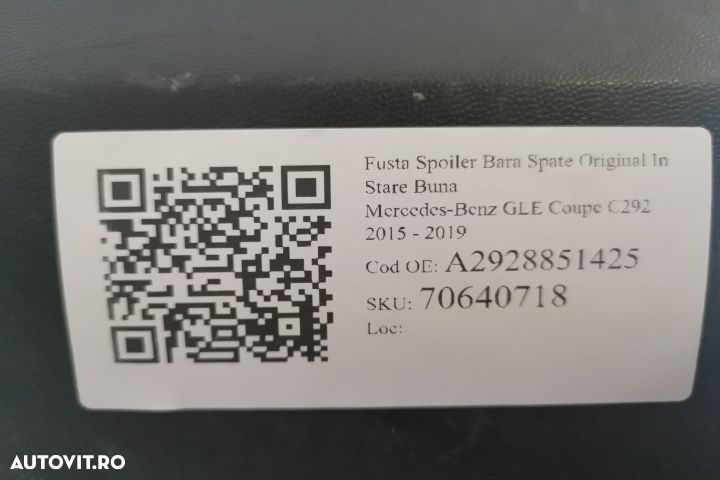Fusta Spoiler Bara Spate Original In Stare Buna Mercedes-Benz  GLE Cou - 7