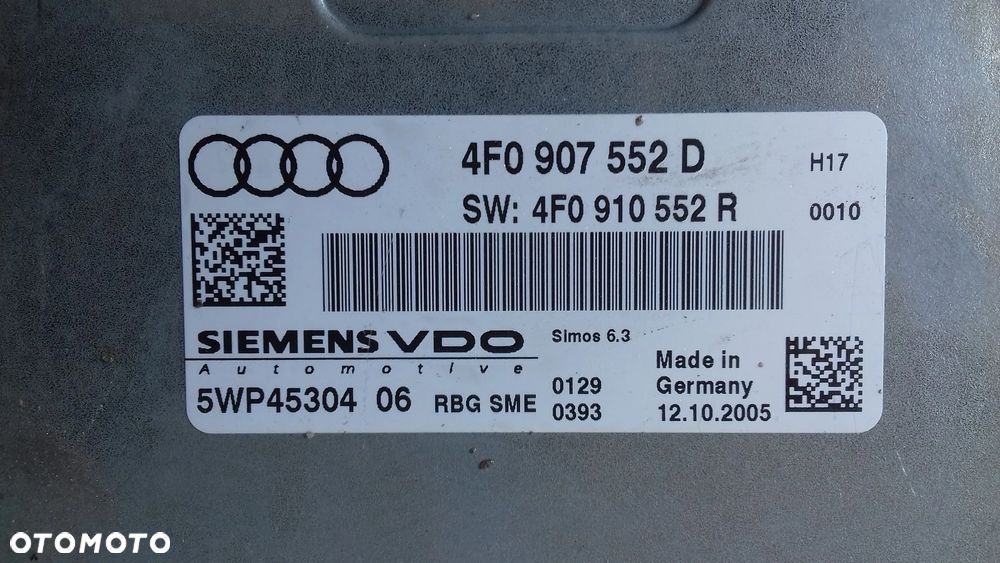 zestaw startowy do odpalenia 4F0910552R A6 C6 2.4 BDW - 4