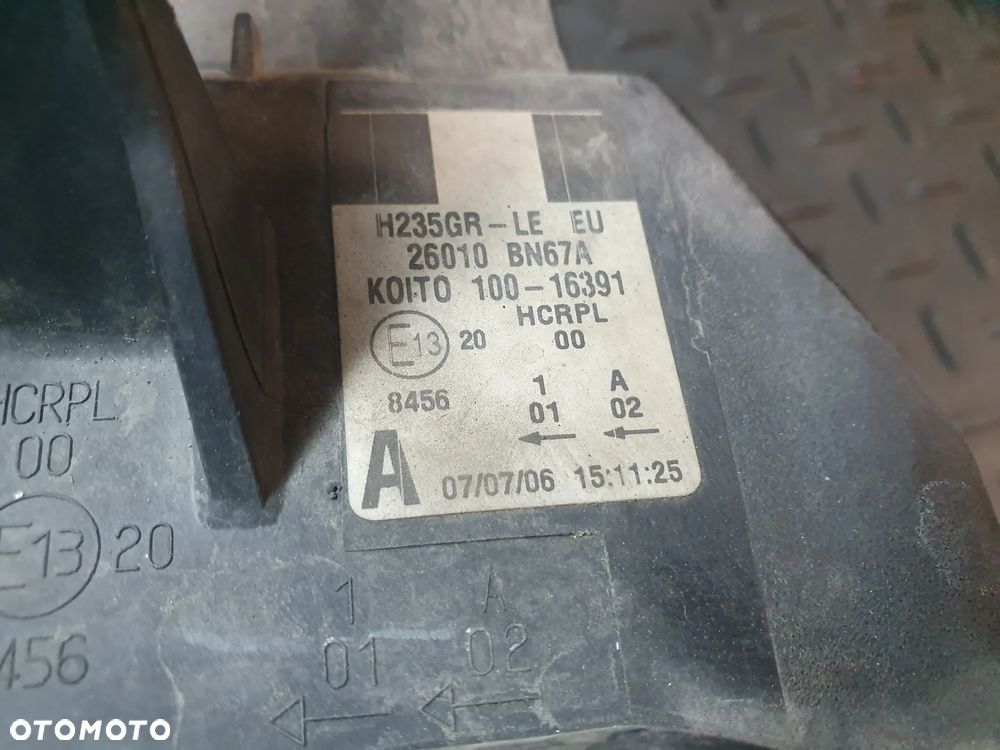 Nissan Almera N16 00-06 REFLEKTOR PRAWY PRZEDNI PRZÓD OE 26010BN67A EUROPA - 5