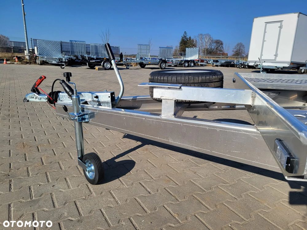 MAZZO Laweta 450x205cm DMC 2700kg raz łamana, MASA WŁASNA TYLKO 420kg, aluminiowa z najazdami i kołem zapasowym - 3