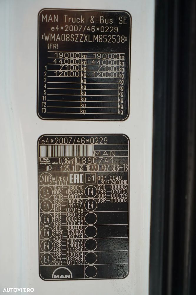 MAN TGS 18.470 / SISTEM HIDRAULIC / I-PARK COOL / RETARDER / CABINĂ JOSĂ / FULL ADR / EURO 6 - 38