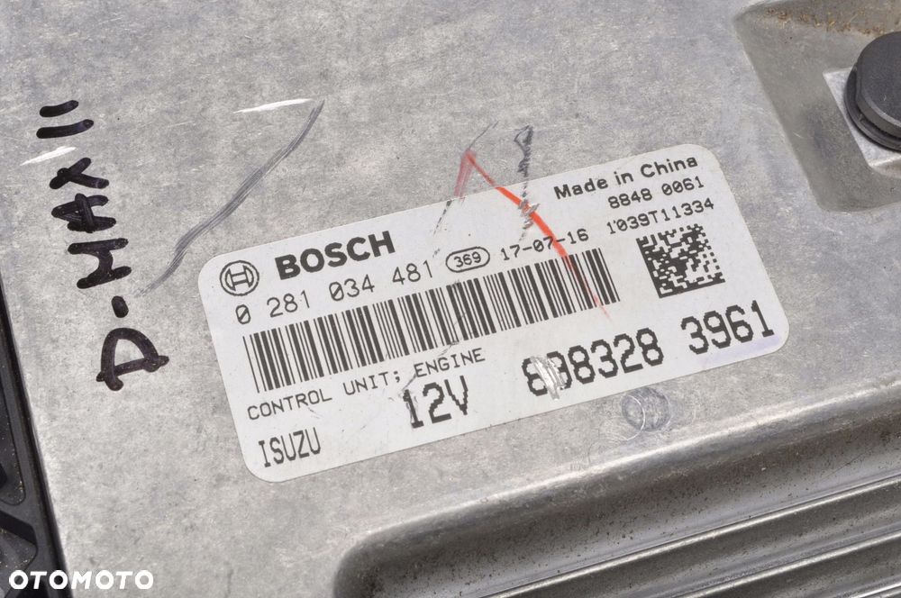 ISUZU D-MAX II 1.9 DDI KOMPUTER STEROWNIK SILNIKA 0281034481 8983283961 - 3