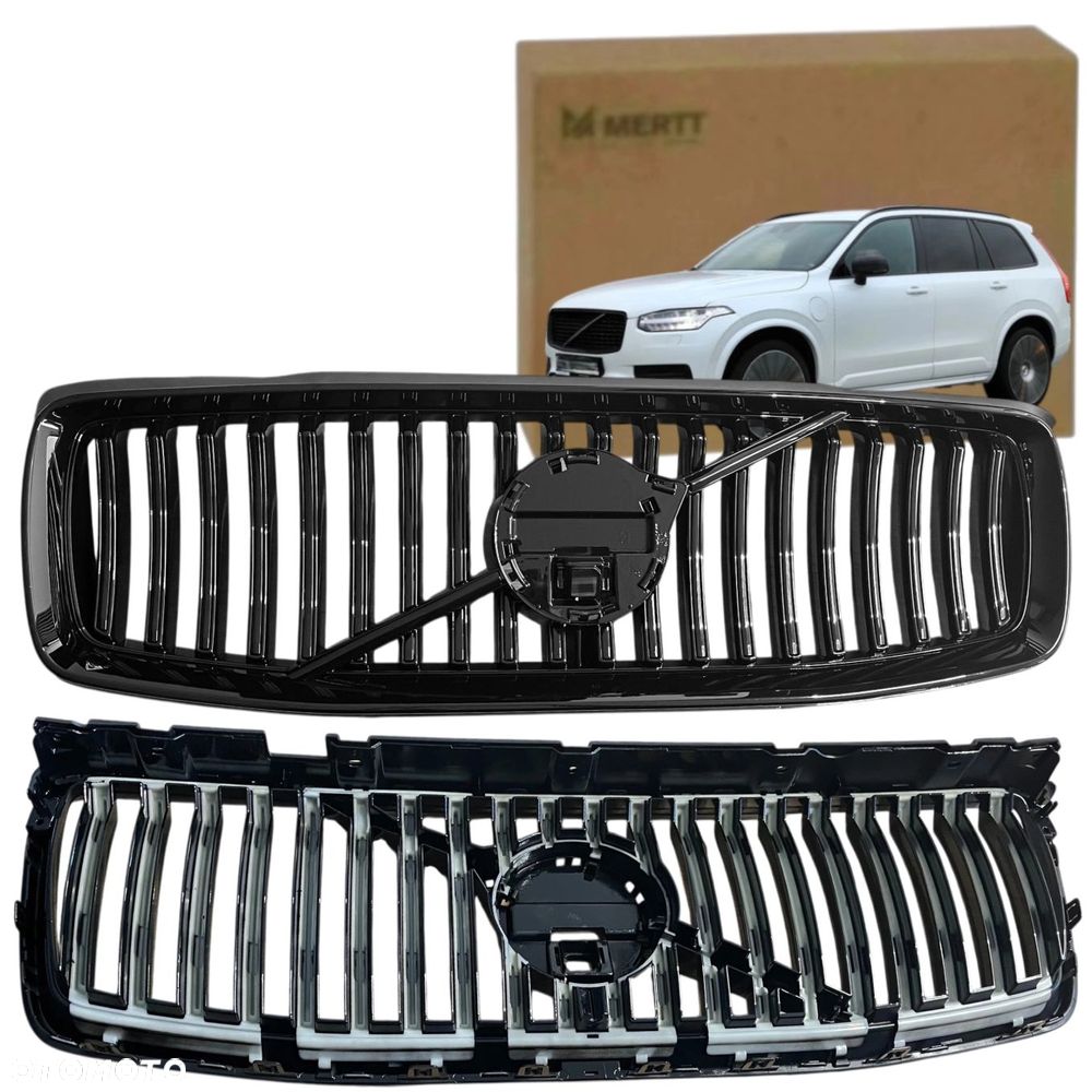 PASUJE DO VOLVO XC90 2021+ ATRAPA KRATKA ŚRODKOWA GRILL CZARNA 31698382 - 2