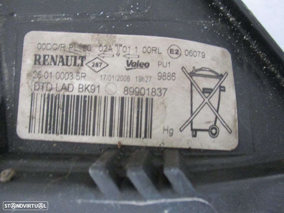 Farol Optica Renault Laguna Xénon 2010 Direito - 3