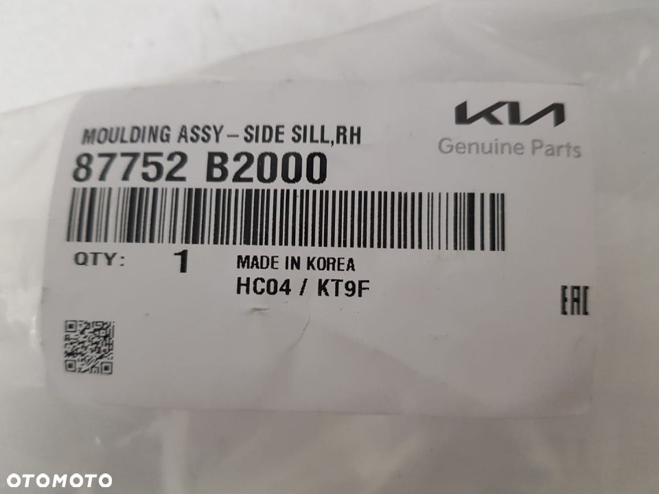 KIA SOUL 2 II 13-18 LISTWA NAKŁADKA PROGOWA PRAWA PRÓG PRAWY 87752-B2000 NOWY OEM - 4