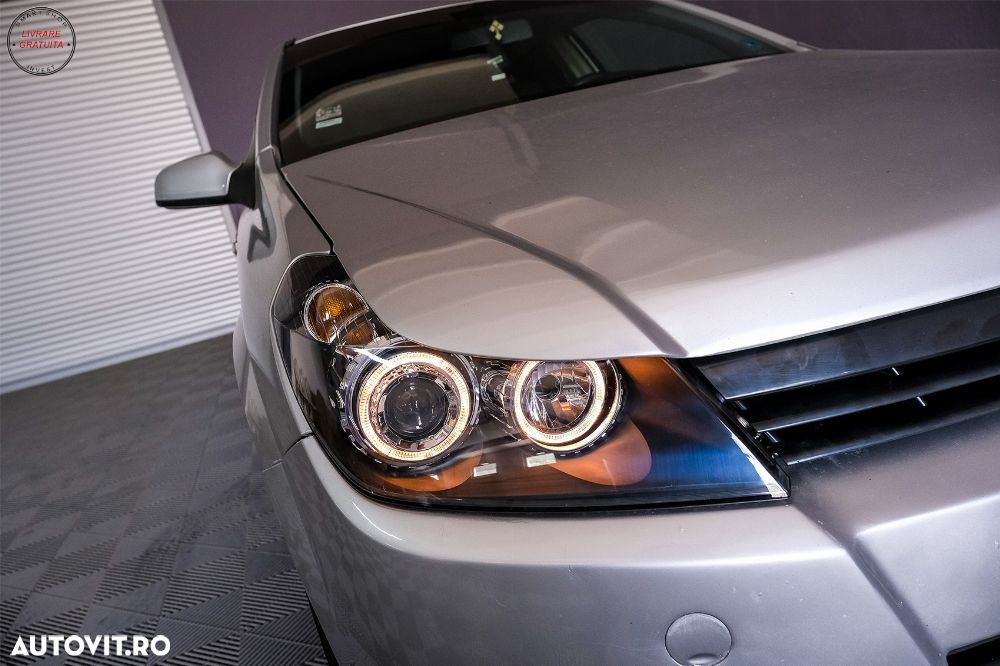Faruri Opel Astra H (03.2004-2009) Angel Eyes Negru- livrare gratuita - 19
