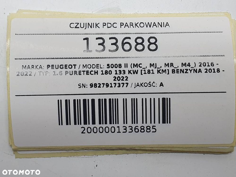 CZUJNIK PDC PARKOWANIA 9827917377 PEUGEOT 5008 II 2019 EU - 4