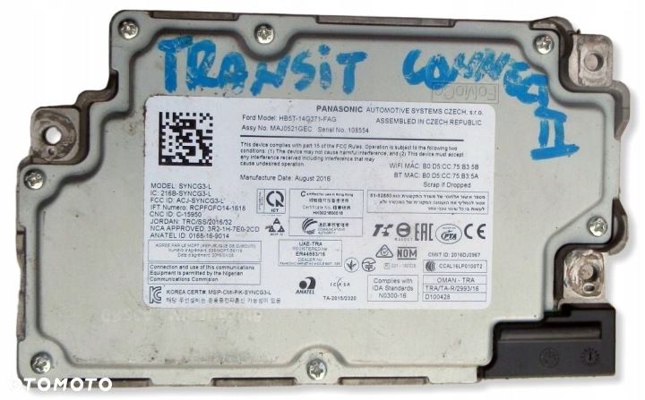 FORD TRANSIT CONNECT II MODUŁ STEROWNIK NAWIGACJI HV1T-14G370-FFD - 1