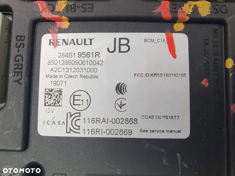 RENAULT CLIO V 5 1.0 TCE KLUCZYK MODUŁ BSI BCM STEROWNIK SILNIKA KOMPUTER ZESTAW DO ODPALENIA 8501286090610042 , 284B19561R , A2C1312031000 , A3C0147090001 , 237103717S EMS3140 18334 - 3