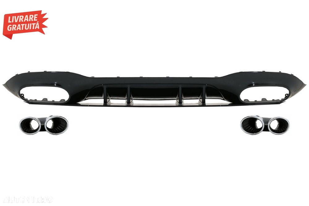 Difuzor Bara Spate Mercedes A-Class V177 Sedan (2018-up) Evacuari Crom- livrare gratuita - 1