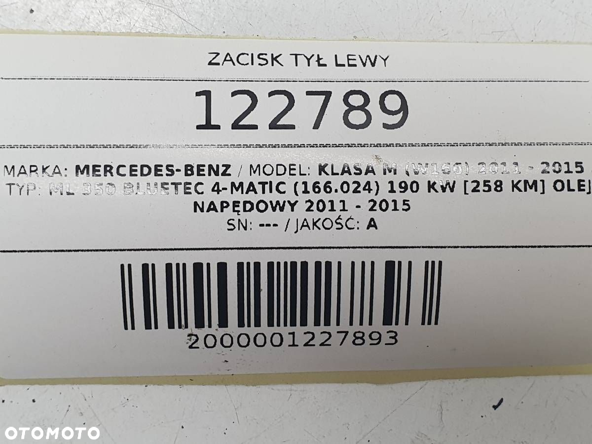ZACISK HAMULCOWY TYŁ TYLNY LEWY JARZMO MERCEDES W166 ML 3.0 D - 9