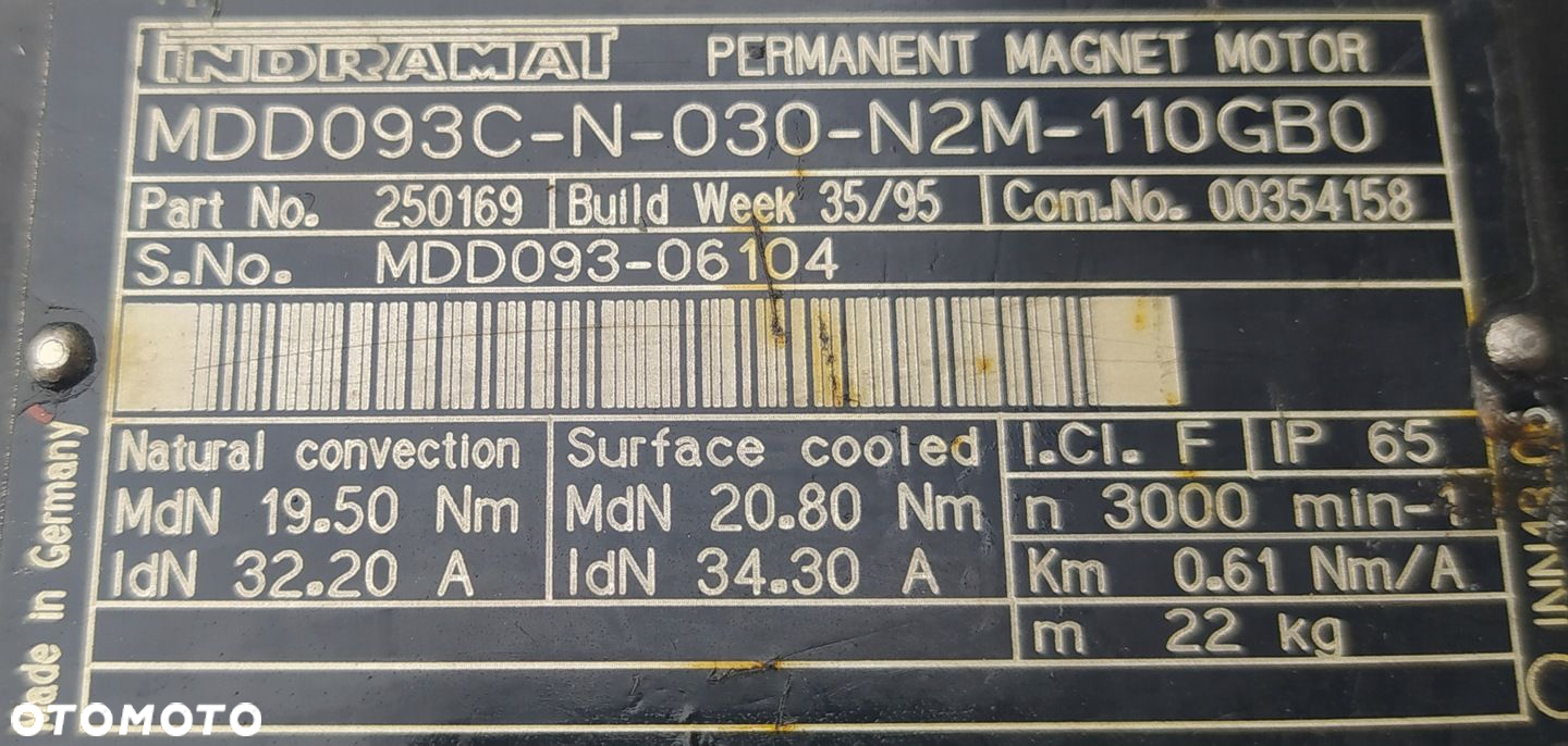 SILNIK SERWOMOTOR INDRAMAT MDD093C-N-030-N2M-110GB0 - 2