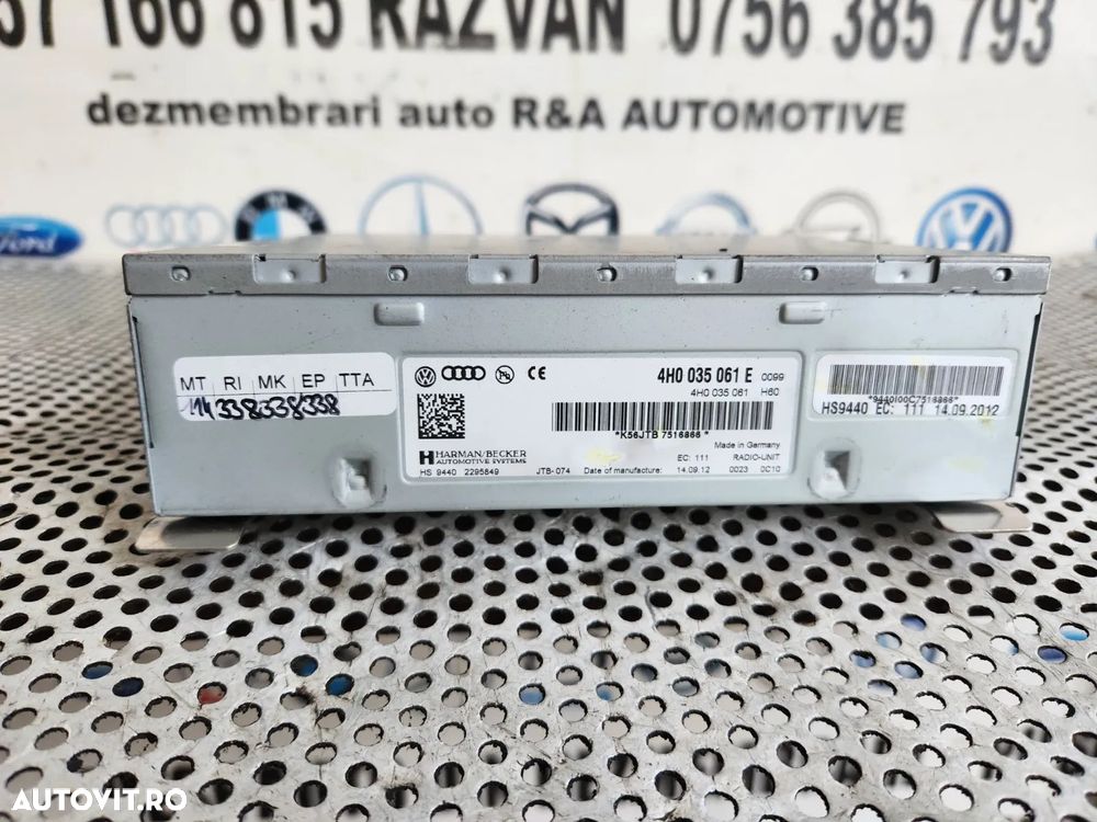 Modul Radio Box Unitate Amplificator MMI 3G+ Audi A6 4G C7 A7 A8 4H D4 An 2010-2011-2012-2013-2014-2015-2016-2017 Cod 4H0035061E Dezmembrez Audi A8 3.0 Tdi Motor CLA Cutie NNY An 2010-2011-2012-2013-2014-2015-2016-2017 - Dezmembrari Arad - 4
