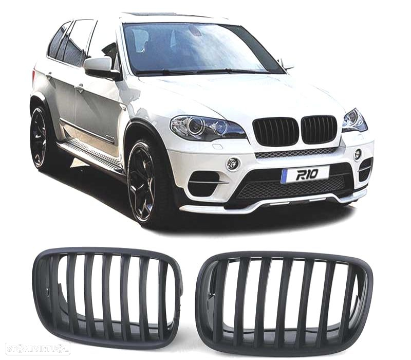 GRELHAS FRONTAIS BMW X5 E70 X6 07-14 PRETAS - 5