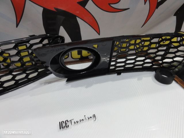 Grelhas faróis nevoeiro Audi A4 B8 08-11 RS LOOK preto brilhante - 9