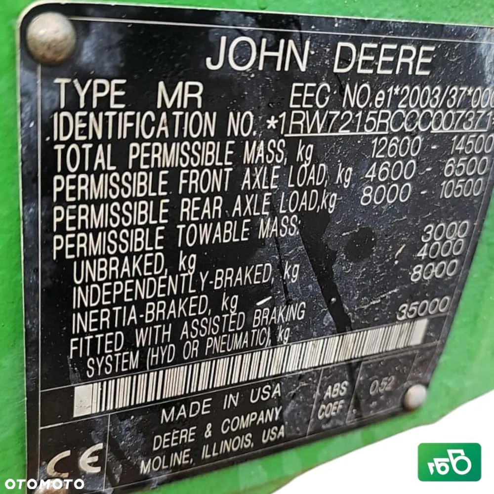 Silnik JD 6068 RW 402 PowerTech John Deere 7215R - 6