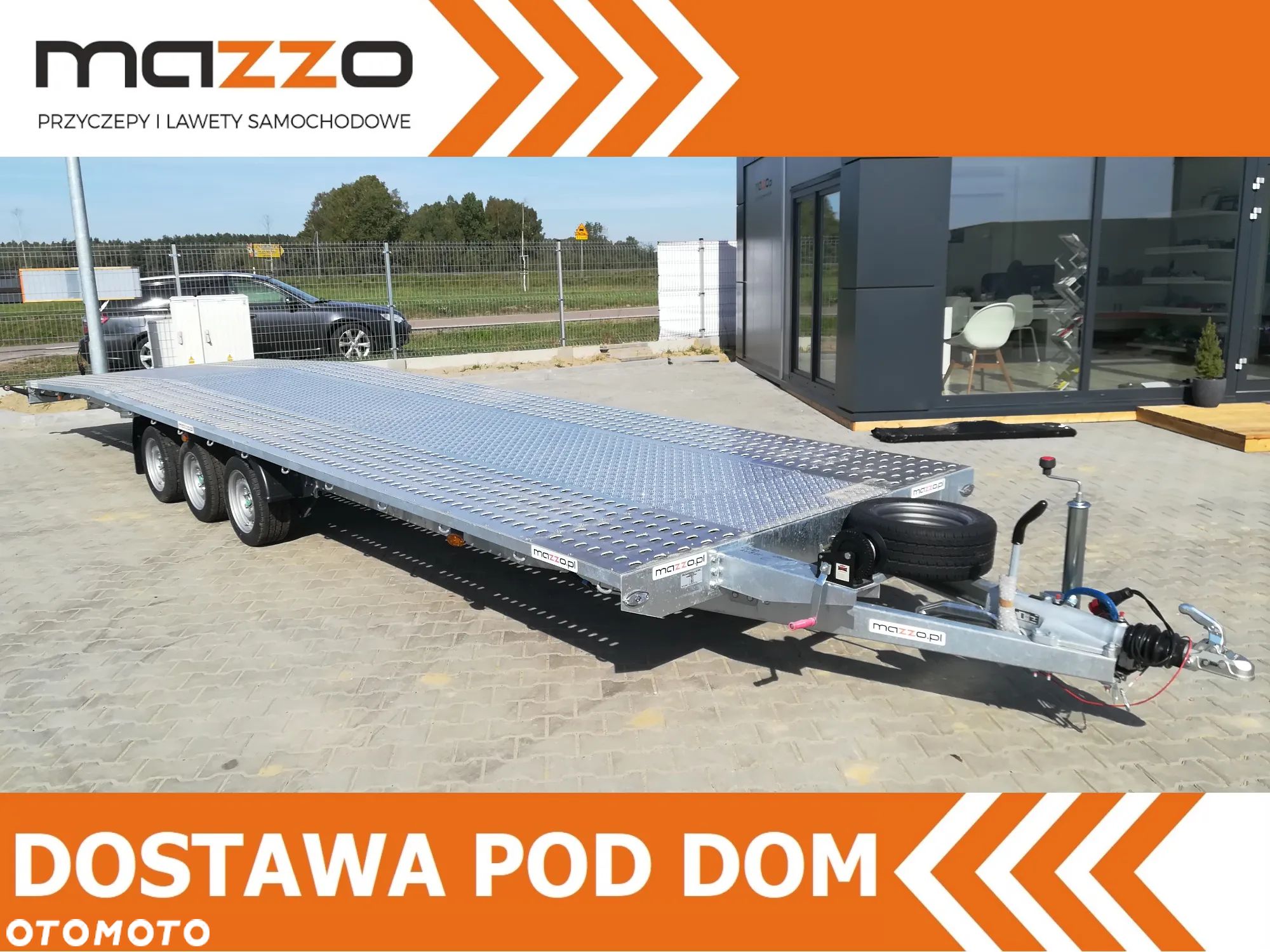 Niewiadów DOSTAWA 850x210cm Laweta trzyosiowa z podłogą aluminiową, kołem zapasowym, NAJAZDAMI i AMORTYZATORAMI! - 1
