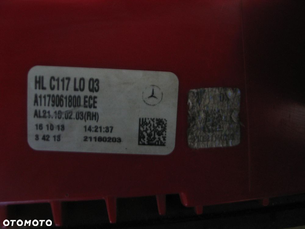 lampa tyl tylna mercedes CLA C117 W117 A1179061800 oryginal - 16