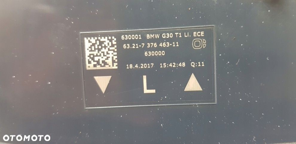 BMW 5 G30 SEDAN LEWA TYLNA LAMPA LED EUROPA ORYGINAŁ 63.21-7 376463-11 - 6