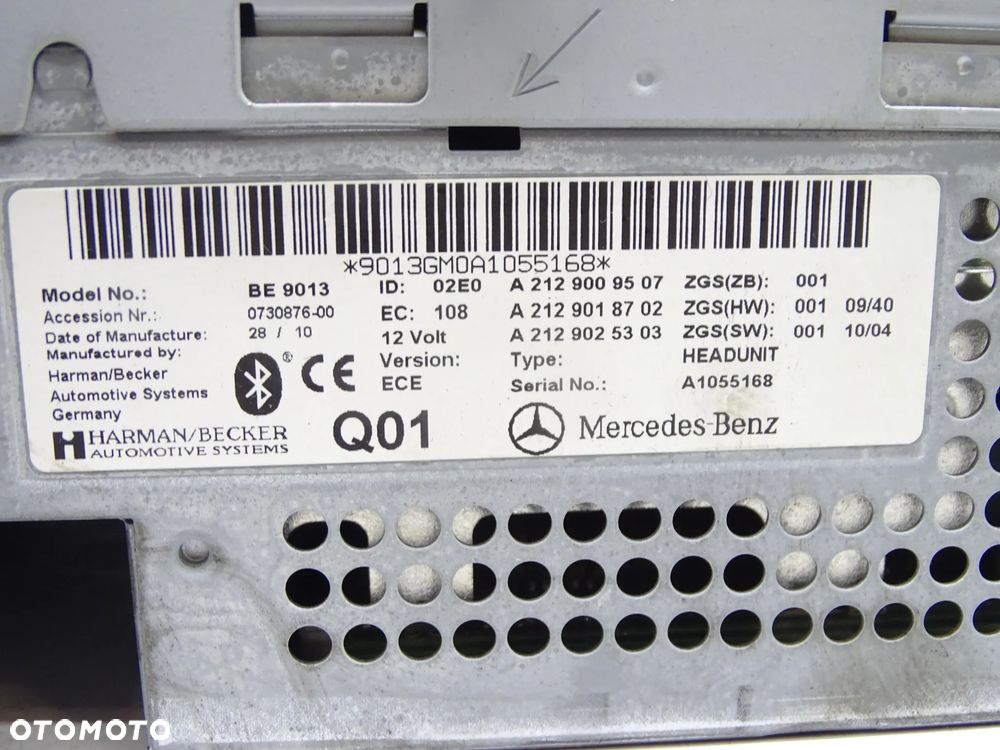 E KLASA W212 Radio monitor 2129009507 - 6