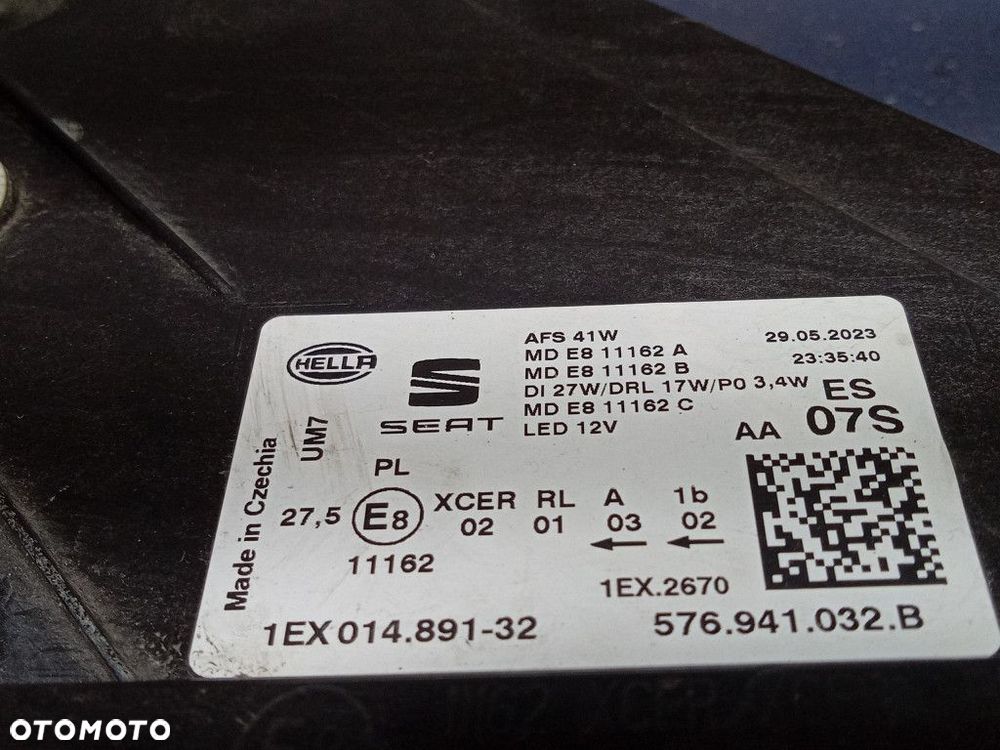 SEAT ATECA LIFT REFLEKTOR PRAWY LAMPA PRZEDNIA 576941032B - 6