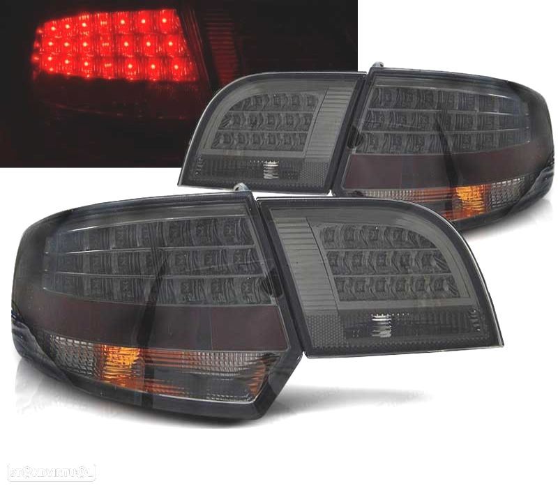 FAROLINS TRASEIROS LED AUDI A3 8PA SPORTBACK 04-08 FUMADOS ESCURECIDOS - 1