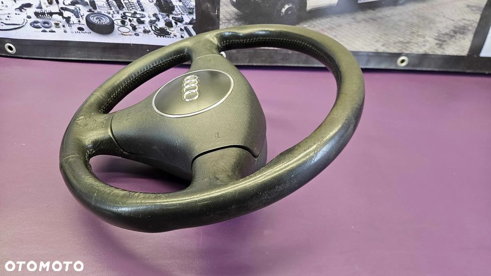 Kierownica Trzy 3 Ramienna Czarna Skóra Soul Air Bag Poduszka Kabel Wtyczka AUDI A4 B6 B7 - 6