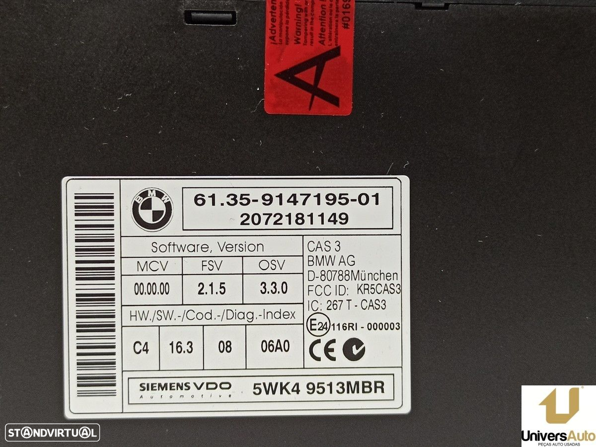 MÓDULO ELETRÓNICO BMW SERIE 1 BERLINA (E81/E87) 118D - 5
