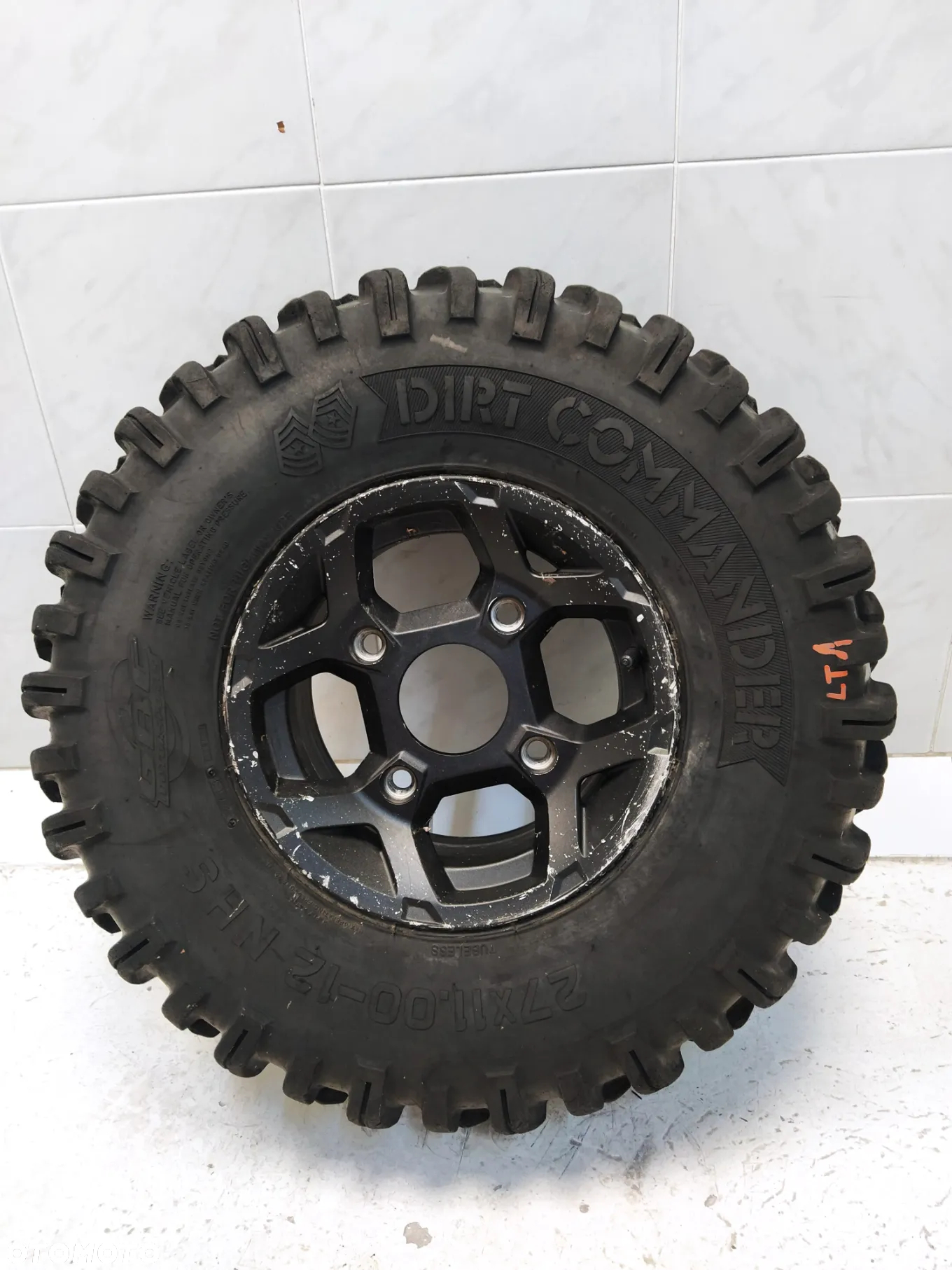 POLARIS FELGA 12x8 R12 ET50.1 OPONA DIRT COMMANDER GBC 27X11-12 KOŁO - 2