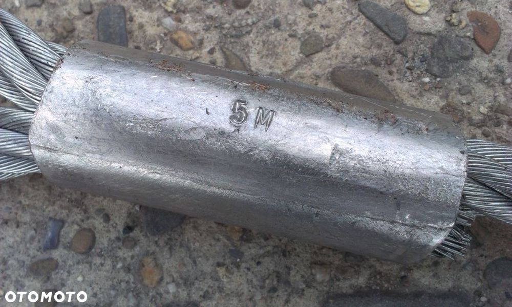 HOL Ciężarowy TIR - 5 metrów - STALOWA Lina Holownicza  BARDZO WYTRZYMAŁA 30 TON  Koparka Betoniarka - 6