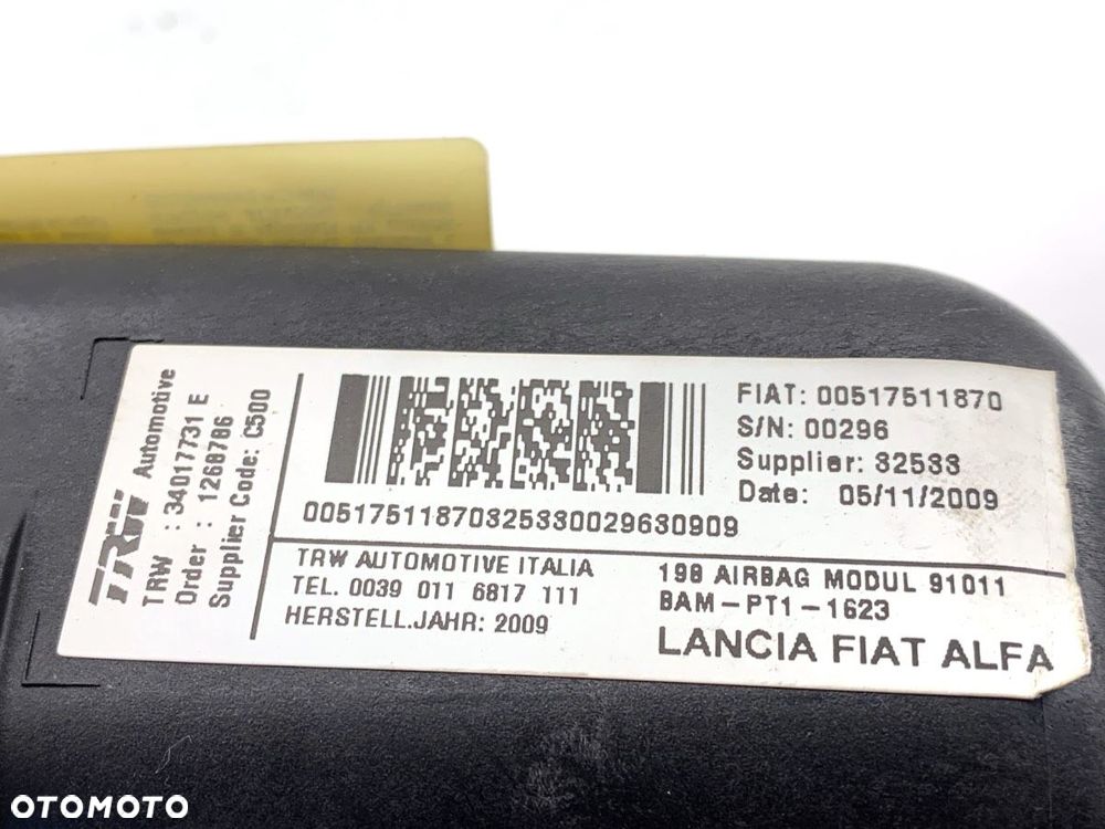 PODUSZKA POWIETRZNA PASAŻERA  FIAT BRAVO II (198_) 2006 - 2022 1.4 T-Jet (198AXG1B) 88 kW [120 KM] - 3