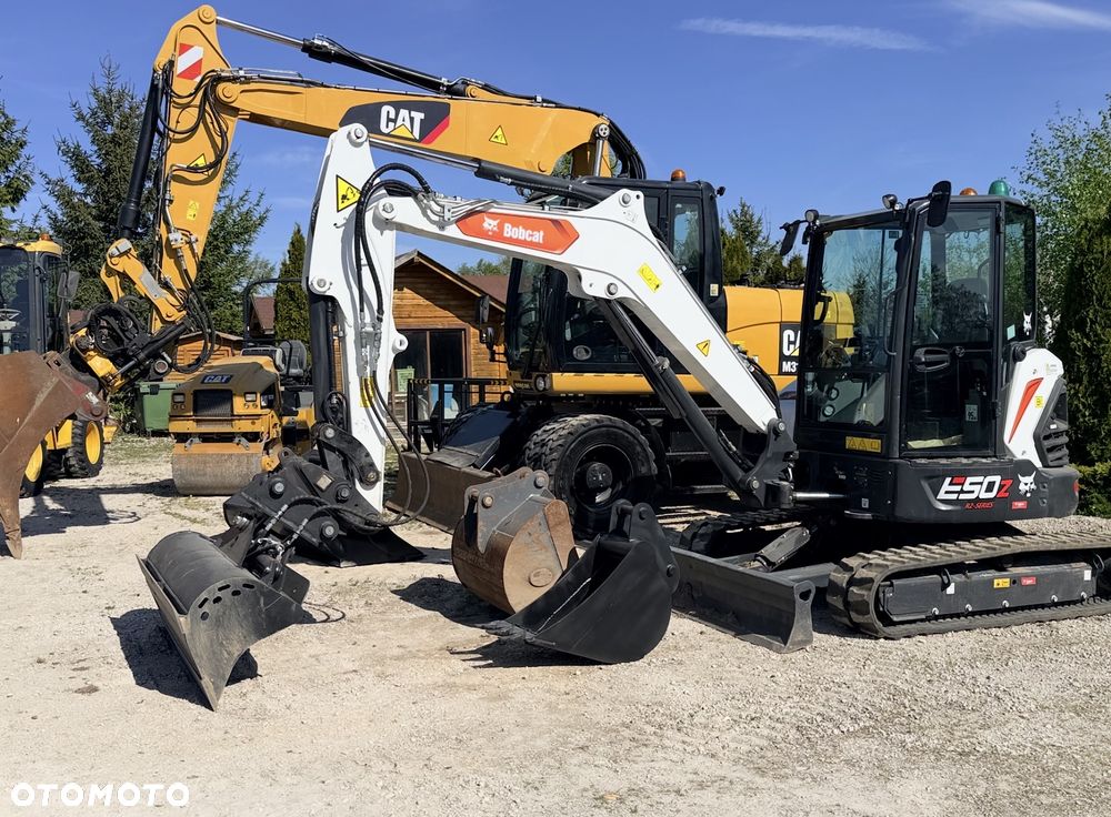 Bobcat Minikoparka Bobcat e50Z 5ton e55 e60 Cat 303.5 304  305 3xłyżki Ramię LOONG dodatkowe linie hydr wyjścia AUX1 + 2 przeciw waga MAX-dociążenie gąsienice 85% od nowości 1 właściciel z Niemiec Auto IDLEE po serwisie Widły wiertnica grabie i inne za dopłatą Szybkozłącze hydr Miller łyżka przedsiębierna Pług  Kubota Takeuchi Jcb - 3
