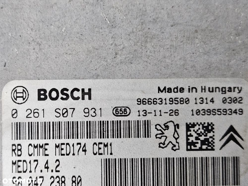 Peugeot 308 3008 5008 Citroen C4 1.6 THP sterownik komputer silnika   5FV 0261S07931 9804723880  0261S04616 9666325380 - 2