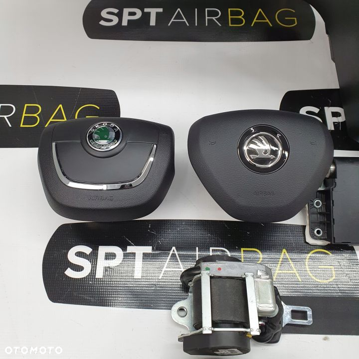 SKODA YETI DESKA ROZDZIELCZA KONSOLA KOKPIT PULPIT PODUSZKI AIRBAG AIR BAG PASY KIT SET - 6