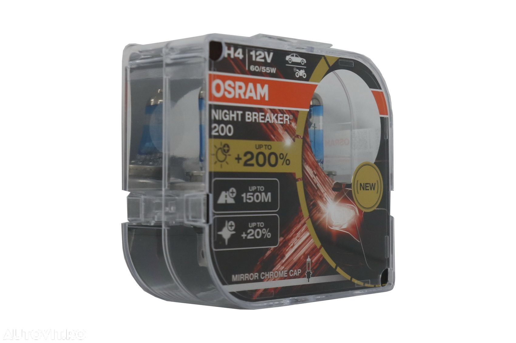 Set 2 Becuri Auto-Moto Halogen Osram NIGHT BREAKER 200 H4 Halogen 6419 - 3