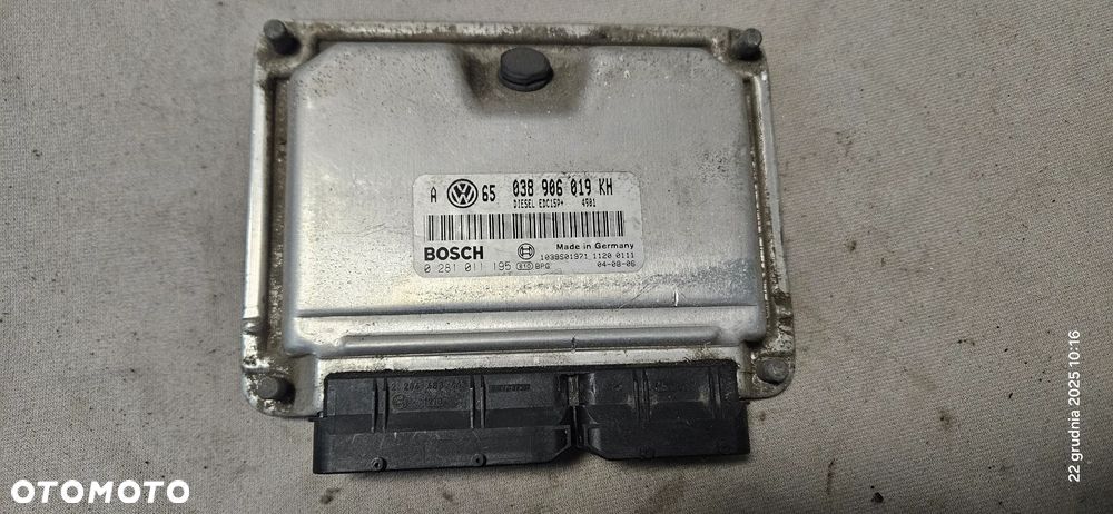 Zestaw sterownik silnika stacyjka VW Golf 4 IV Bora 1,9 TDI 74kW 101KM 038906019KH - 2