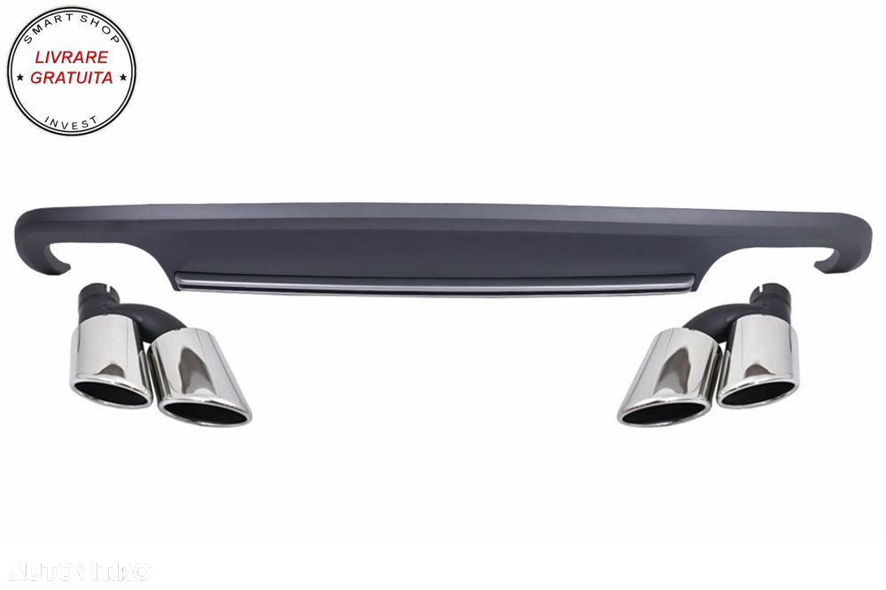 Difuzor Bara Spate cu Ornamente Evacuare Audi A5 8T Sportback Facelift (2012-2015)- livrare gratuita - 1