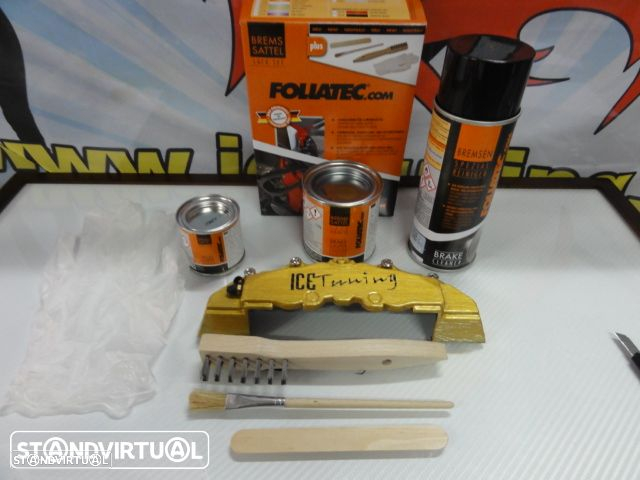 Tinta alta temperatura Foliatec de cor Dourado Metalizado para bombas / pinças de travão, kit 3 c. - 6