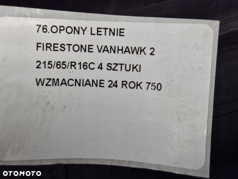 OPONY LETNIE FIRESTONE VANHAWK 2 215/65/R16C 4 SZTUKI WZMACNIANE 24 ROK - 7