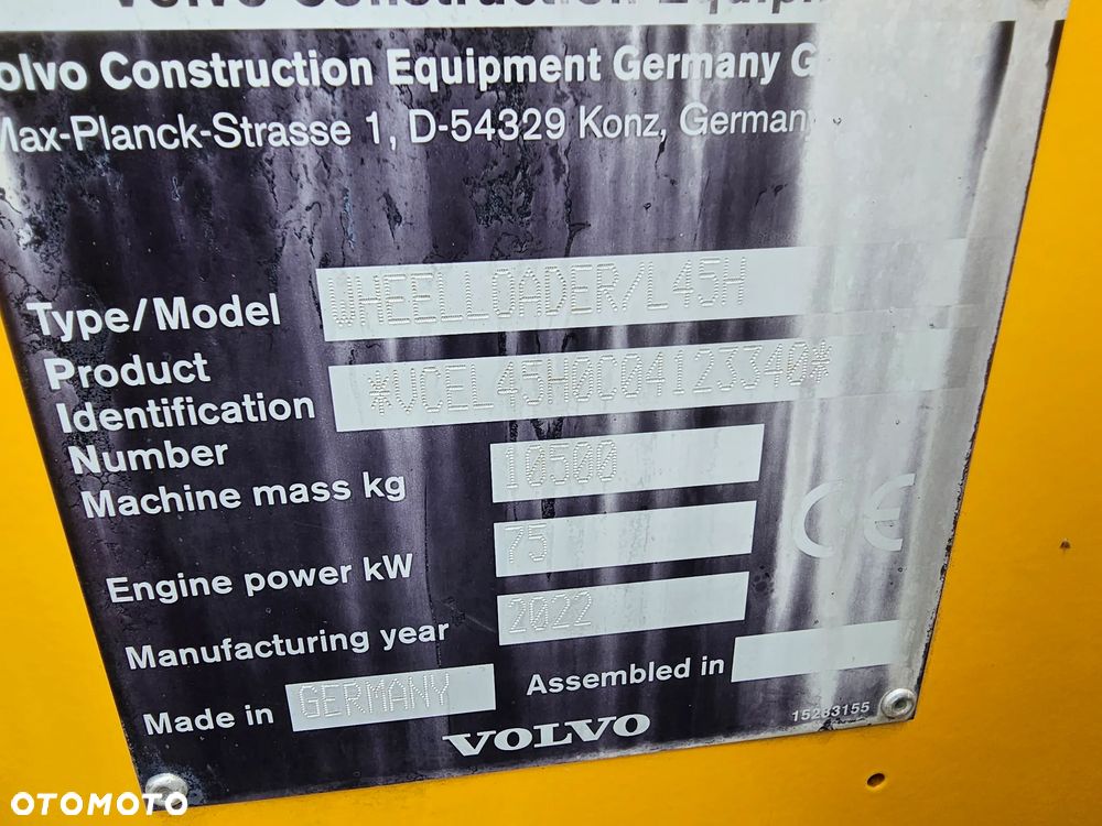 Volvo L45H ŁADOWARKA KOŁOWA SALON POLSKA SERWISOWANA ! - 8
