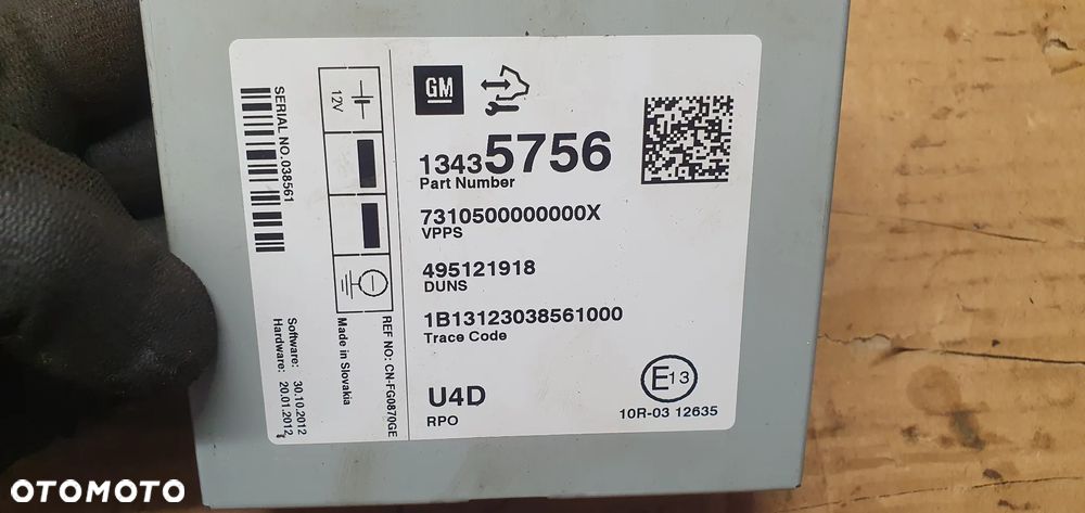 Moduł sterownik radia telefonu Opel Zafira C 13435756 - 4