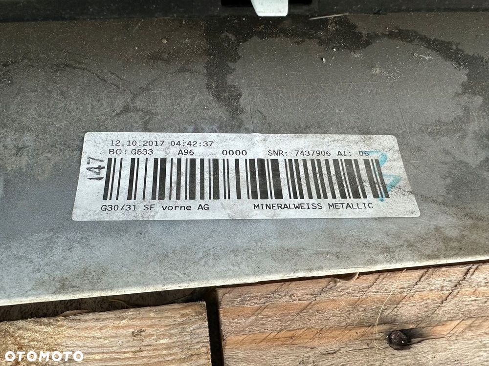 ZDERZAK PRZÓD BMW 5 G30 G31 7385336 KOMPLETNY USA A96 MINERALWEISS METALLIC - 10