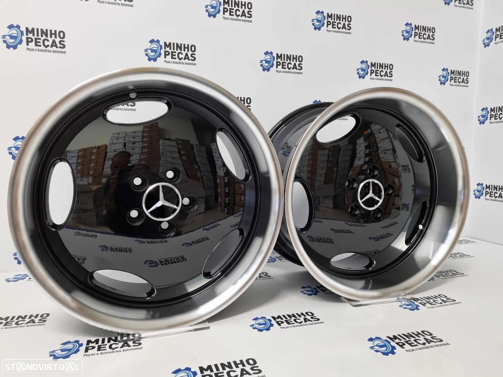 Jantes Mercedes Monoblock AMG em 18 Preto Aba Cromada - 2