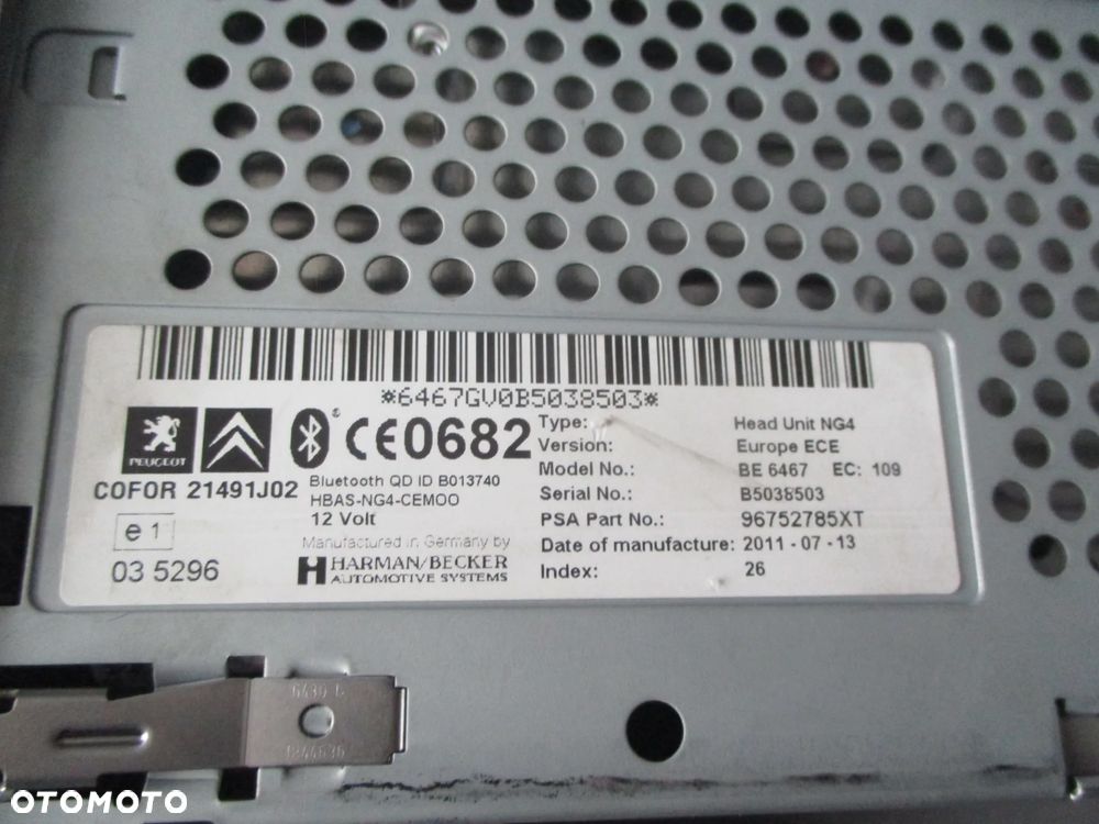 peugeot 308 3008 5008 2012- radio 96752785XT - 3
