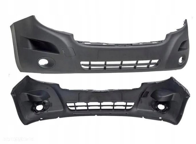 Zderzak Przedni Renault Master 10-19 Z Otworami Na Halogeny Czarny - 1