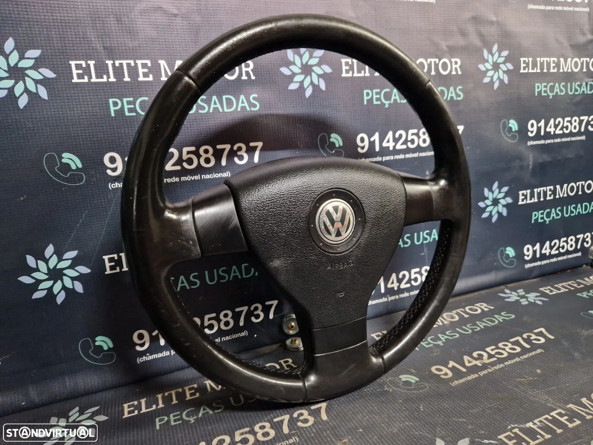 Volante usado pele com airbag VW GOLF V 5 JETTA PASSAT TOURAN CADDY - 1