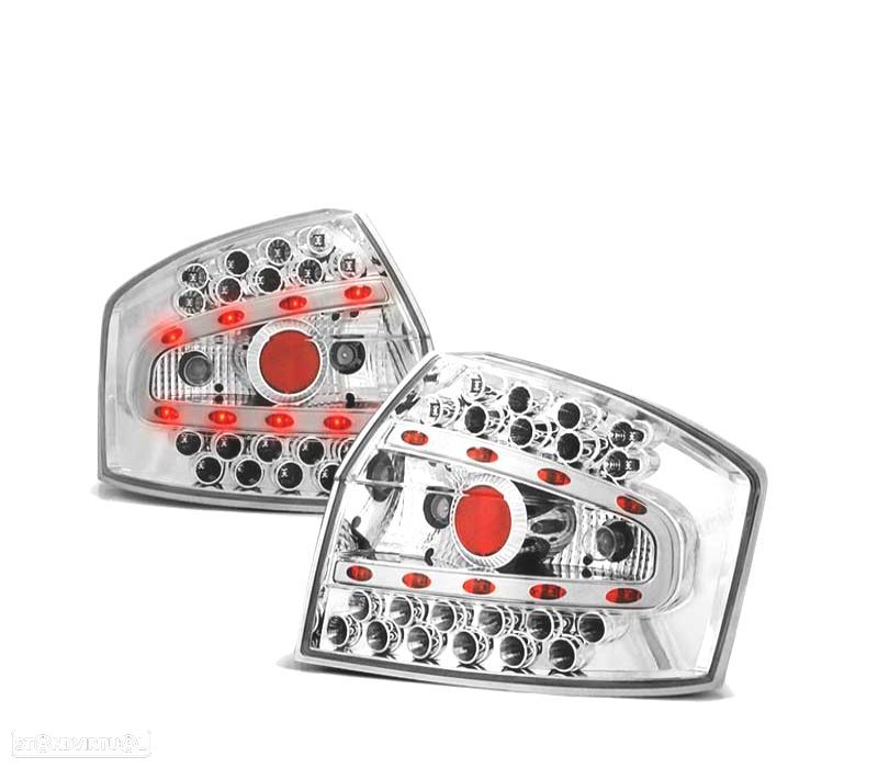 FAROLINS TRASEIROS LED AUDI A4 8E SEDAN 00-04 CROMADO - 2