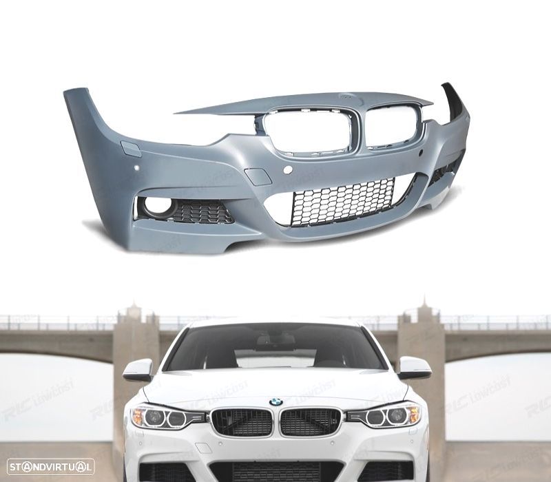 KIT CARROÇARIA BMW F30 LOOK M PERFORMANCE PDC 2 SAÍDAS DE ESCAPE - 2