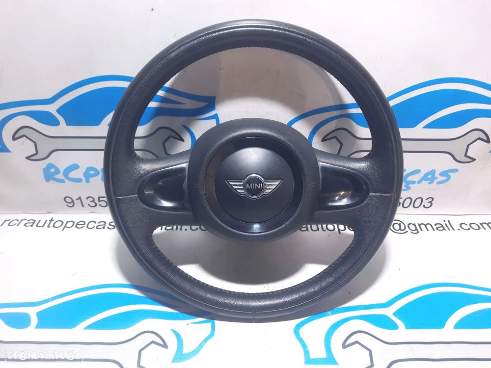VOLANTE GUIADOR COMPLETO MINI COOPER ONE R56 PELE AIRBAG MINI CLUBMAN R55 - 2